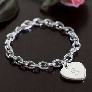    Personalized Heavy Weight Heart Charm Bracelet 