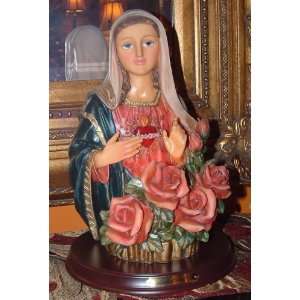  Sacred Heart of Mary Nightlight Sculpture 10 1/2h
