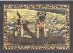 BORDER TERRIER DOG ON TAPESTRY PLACEMATS SET OF 4 NEW MADE IN THE USA 