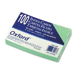  Plain Index Cards   4 x 6, Green, 100 per Pack(sold in 