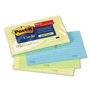   Index Cards, 3 X 5, Pastel Yellow/Blue/Green, 50/Pack: Office Products