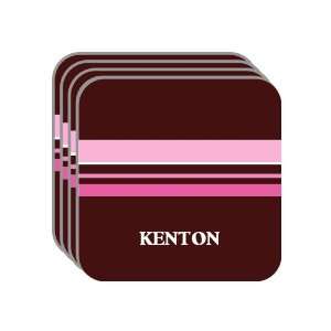 Personal Name Gift   KENTON Set of 4 Mini Mousepad Coasters (pink 