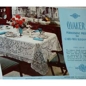 Quaker Lace Tablecloth New Natural 72 X 90 White House Made in the 