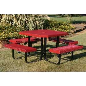   46 in. x 57 in. Table Top  2 Attached Seats and 2 in. Legs   Portable