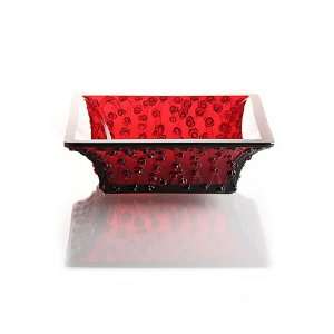  Lalique Rose Bowl, Red: Home & Kitchen