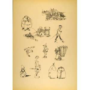  1948 Disney Cartoon Reluctant Dragon Friar Folk Print 