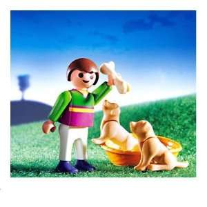  Playmobil 4598 Boy with Two Pups in Basket Retired Toys 
