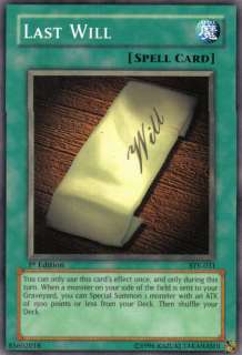 YuGiOh Spell Card Mint 1st Edition {SYE 031} LAST WILL  