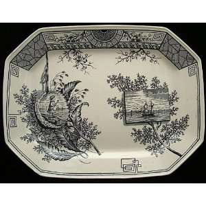  Large Aesthetic Platter ~ Seaweed & Seashore 1884 
