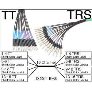  Mogami 2934 16 Channel TT to TRS 1/4 snake Electronics