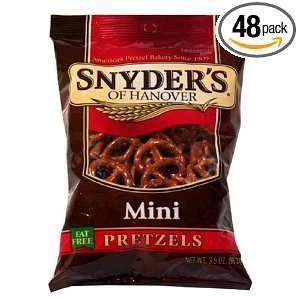Snyders of Hanover Mini Pretzels, 3.5 Ounce Packages (Pack of 48)