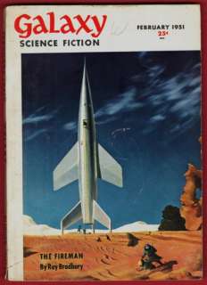 GALAXY Sci Fi Feb 1951 RAY BRADBURY Fahrenheit 451 1st  
