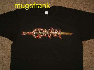 Conan the Barbarian Sword Logo Schwarzenegger T Shirt  