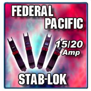 FEDERAL PACIFIC Stab Lok 15 & 20 Amp 1P Thin BREAKERs  