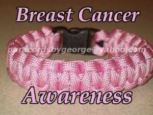 Pink Survival Bracelet Breast Cancer Awareness Paracord  