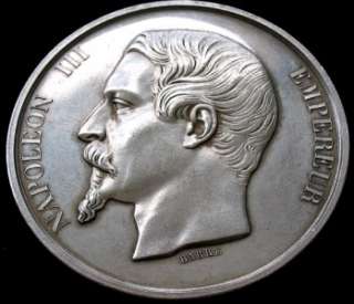 French Historical Silver Medal   Napoleon III Industry  