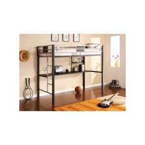    Ameriwood Silver Screen Twin Loft Bed with Desk: Home & Kitchen