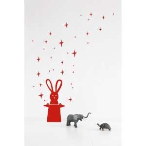  Magic Bunny in Red Kids Wall Stickers: Home & Kitchen