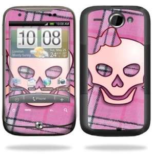   HTC Wildfire Cell Phone   Pink Bow Skull: Cell Phones & Accessories