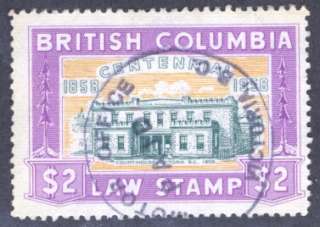 CANADA British Columbia Law Revenue Stamp Van Dam BCL50  