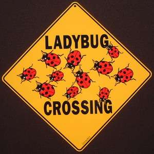 LADYBUG CROSSING Sign print picture decor painting  