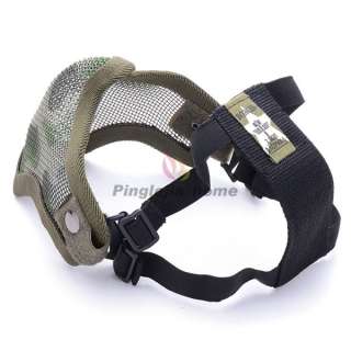 Green Half Face Metal Mesh Protective Mask Airsoft Paintball Resistant 