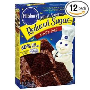   Reduced Sugar Devils Food Cake Mix, 18.25 Ounce Boxes (Pack of 12