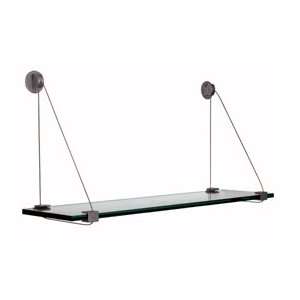   Cable Glass Shelf Kit with Black Aluminum Brackets: Home Improvement