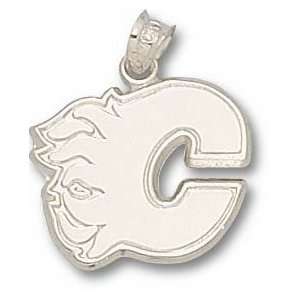  LogoArt Calgary Flames Sterling Silver Pendant: Sports 