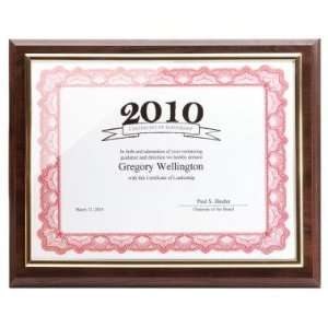  Successories Classic Simulated Walnut Certificate Display 