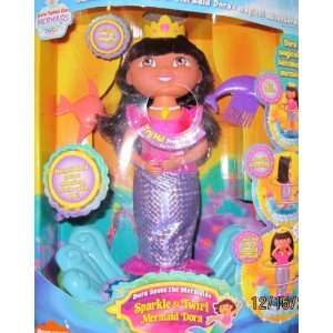  DORA Explorer Sparkle & Twirl MERMAID TALKING Doll Tells 