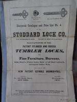 1883 Stoddard Tumbler Lock Catalog Antique ORIGINAL  