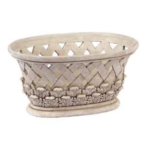  Pack of 2 Country Bistro Off White Basket Weave Stone Look 