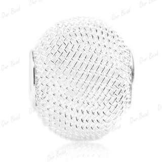 Silver mesh charm spacer beads for bracelet 20mm mb503  
