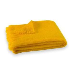  Brushed Mohair Throw in Canary Yellow