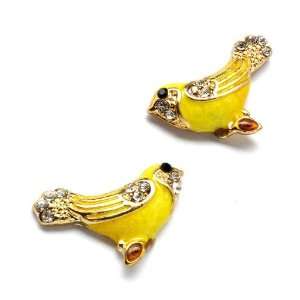   Budgerigar Canary Bird Fashion Earrings Yellow Birds 