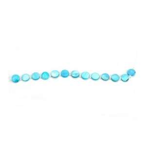   Inch Mother of Pearl Turq Flat Round Strung Beads: Home & Kitchen