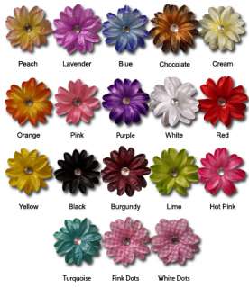   Lily flower Crystal hair clips 96 pieces 4 on alligator clip  
