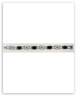 Filigree Bracelet Onyx / Camphor Glass Diamond Sterling  