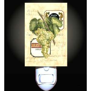  White Grapes and Wine Labels Decorative Night Light: Home 