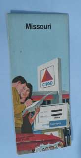 1966 Missouri road map Citgo oil Ed McMahon Barbara Wal  