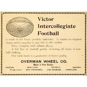  1895 Ad Overman Wheel Victor Intercollegiate Football 