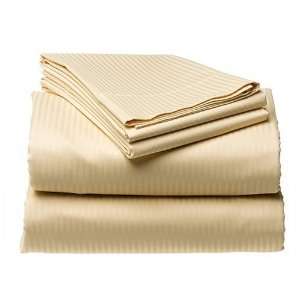  300 Thread Count 100% Cotton Sateen Stripe King Sheet Set 