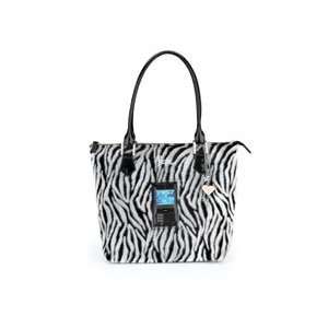  Nectar Work Tote with Cell Phone Window in Faux Zebra Fur 