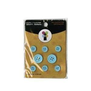  Durham Imaginisce Stitchin Buttons Brads 8/Package, Blue 