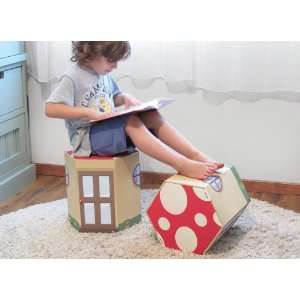  Set of 2 Cardboard Kids Stools: Home & Kitchen