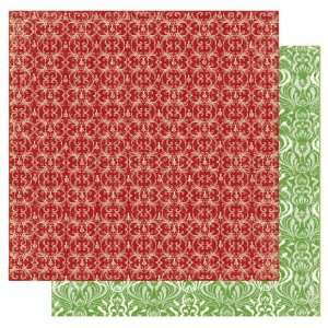   : Christmas Floral 12 x 12 Double Sided Glitter Paper: Home & Kitchen