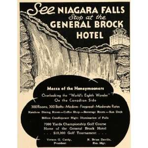   Ad Niagara Falls General Brock Hotel Cardy Daville   Original Print Ad