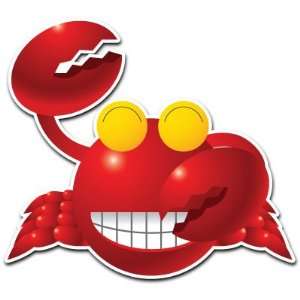  Crab Smile Smiley Face Cartoon Car Bumper Sticker Decal 4 