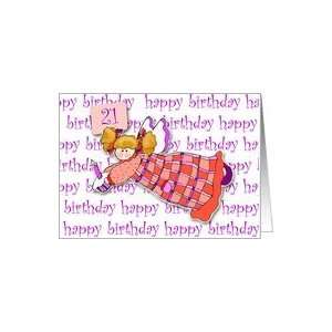  21 Years Old Cupcake Angel Birthday Card: Toys & Games